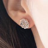 Vintage Ohrringe aus 18 Karat Gold mit Diamanten im Rosenschliff, 50er Jahre