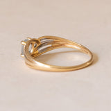 Vintage Ring aus 18 Karat Gold mit blauer Glaspaste, 50er Jahre