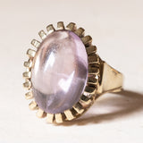 Vintage 8K gold cocktail ring with cabochon cut amethyst, 1950s / 1960s