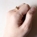 Anello vintage in oro 14K con opale e diamanti, anni ‘60/‘70