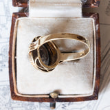Vintage 14K Gold Cocktail Ring with Smoky Quartz, 1960s