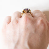 Anello vintage in oro giallo 14K con ametista (1.70ct ca.), anni ‘60/‘70