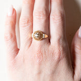 Vintage Diamantring aus 18 Karat Gelb- und Weißgold (Mitte ca. 0.10 Karat), 40er Jahre