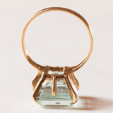 Vintage 18 Karat Gelbgold Aquamarin (ca. 10 Karat) Cocktailring, 50er/60er Jahre