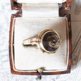 Vintage 14K Gold Cocktail Ring with Smoky Quartz, 1960s