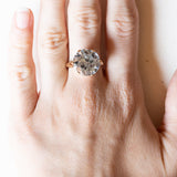 Anello vintage da cocktail in oro 18K con spinello azzurro, anni ‘60/‘70