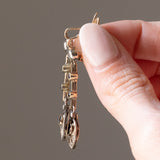 Antike Ohrringe aus 18 Karat Gelbgold und Silber mit Saphiren und Diamanten im Rosenschliff, Anfang des 900. Jahrhunderts