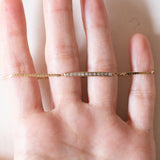 Vintage 14K gold diamond bracelet (0.12ctw approx.), 60s / 70s