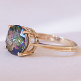 🌙 Anello moderno in oro 9K con topazio mistico