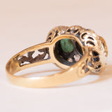 Vintage Antique Style 18K Yellow Gold & Silver Emerald (Approx.0.80ctw) & Diamonds (Approx.0.36ctw) Ring, 60s