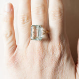 Vintage 18 Karat Gelbgold Aquamarin (ca. 10 Karat) Cocktailring, 50er/60er Jahre