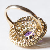 Vintage 8K Gold Patch Ring mit Amethyst (ca. 1.10 ct) und Peridots (ca. 1.50 ctw), 70er Jahre