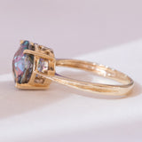 🌙 Anello moderno in oro 9K con topazio mistico