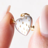 Vintage Herzanhänger aus 18 Karat Gelb- und Weißgold, 70er Jahre