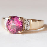 Vintage 9K Gold Pink Topaz Ring, 70s/80s