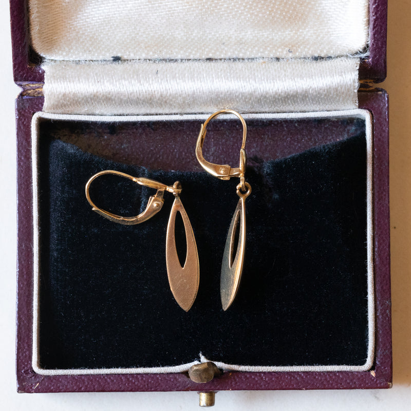 Orecchini pendenti vintage in oro 18K, anni ‘60
