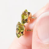 Boucles d'oreilles péridot vintage en or 18 carats, 70s