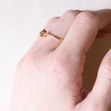 Anello vintage in oro 18K con rubini e diamanti, anni ‘80