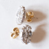 Vintage Ohrringe aus 18 Karat Gold mit Diamanten im Rosenschliff, 50er Jahre