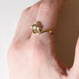 Art Nouveau 18K Yellow Gold Beaded Ring, 10s/20s