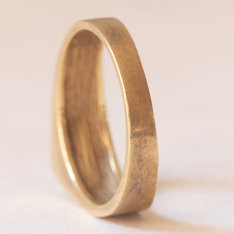 Anello vintage da uomo in oro 14K con rubino, anni ‘70