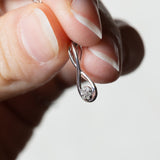 Vintage 9K Weißgold Halskette mit 9K Weißgold Anhänger mit Diamanten, 80er / 90er Jahre
