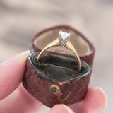Vintage 14K gold solitaire with a brilliant cut diamond of approx.0.38ct, 70s