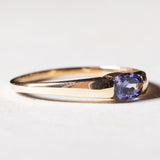 Anello vintage in oro 9K con tanzanite, anni ‘80