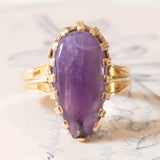 🔮Vintage Amethyst-Ring aus 14 Karat Gelbgold, 50er/60er Jahre