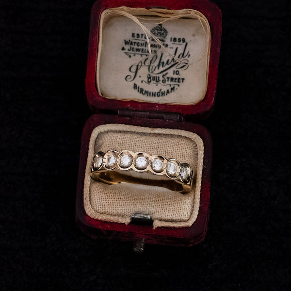 Anello vintage in oro 14K con diamanti di taglio brillante (0.35ctw ca.), anni ‘70