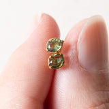 Boucles d'oreilles vintage en or 18 carats avec saphirs verts, 70