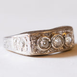 Anello trilogy in platino con diamanti (0.50ctw ca.), anni ‘40