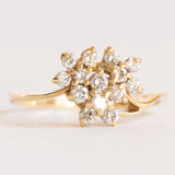 Vintage Ring aus 18 Karat Gelbgold mit Diamanten im Brillantschliff (ca. 0.22 Karat), 70er Jahre