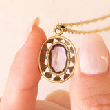 Vintage Collier mit 8K Gelbgold Kette und 8K Gelbgold Anhänger mit Amethyst (ca. 2.50ct), 60er/70er Jahre