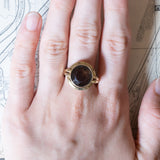 Vintage 14K Gold Cocktail Ring with Smoky Quartz, 1960s