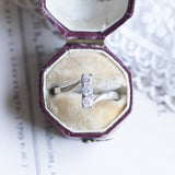 Vintage trilogy in 14K white gold with brilliant cut diamonds (approx.0.30ctw), 1960s / 1970s