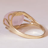 💫 Anello vintage in oro 8K con quarzo rosa, anni ‘70