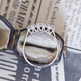 Vintage 14K white gold ring with brilliant cut diamonds (approx. 0.50ctw), 70s