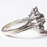 Vintage Gänseblümchenring aus 18 Karat Weißgold mit Diamanten (ca. 0.31 ctw), 60er Jahre