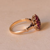 Vintage 18K gold ring with pink topazes, 1970s