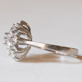 Vintage Gänseblümchenring aus Platin mit Diamanten (ca. 0.75 ctw), 60er