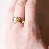 Anello vintage in oro giallo 18K con acquamarina (1.80ct ca.), anni ‘60