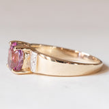 Vintage 9K Gold Pink Topaz Ring, 70s/80s