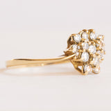 Vintage Ring aus 18 Karat Gelbgold mit Diamanten im Brillantschliff (ca. 0.22 Karat), 70er Jahre