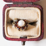 Los mit Vintage-Ring aus 10-karätigem Gold mit Granaten und Anhänger aus 8-karätigem Gold mit Granaten und Perle, 60er/70er Jahre