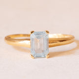 Anello vintage in oro giallo 18K con topazio azzurro (0.80ct ca.), anni ‘60