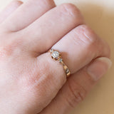 Antique 18K gold diamond ring (center approx. 0.05 ct), 1910s