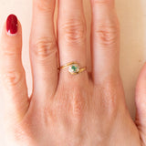 Vintage Ring aus 18 Karat Gelbgold und Weißgold mit Smaragd, 60er/70er Jahre