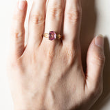 Anello vintage in oro 9K con topazio rosa, anni ‘80
