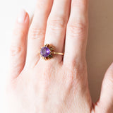 Anello vintage in oro giallo 14K con ametista (1.70ct ca.), anni ‘60/‘70